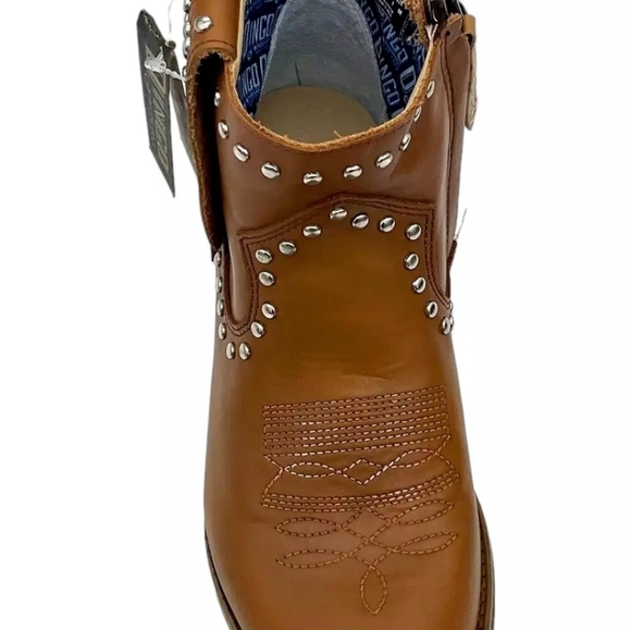Dingo Women's Destry Leather Western Booties - Camel, Size 7 M - Picture 2 of 4